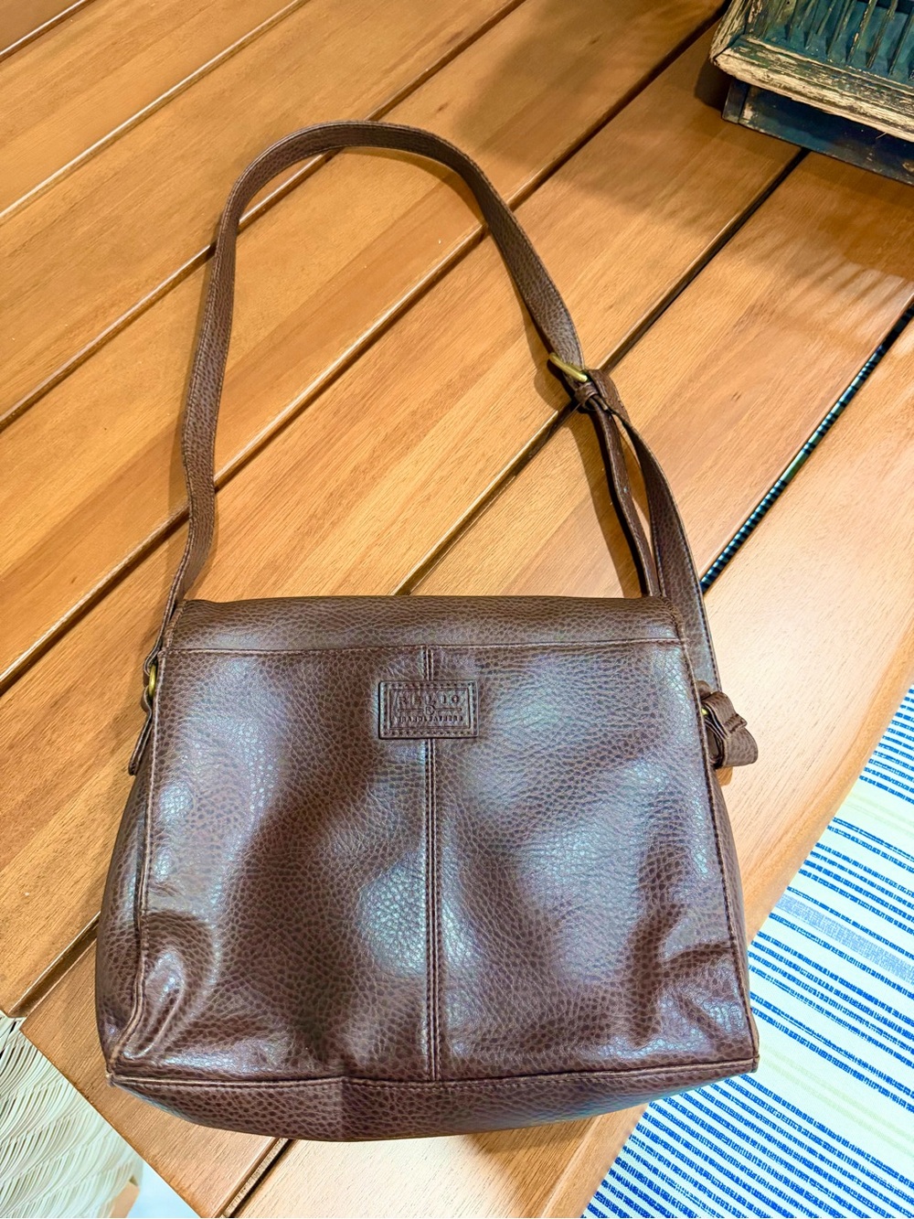 Relic Brown Pebbled Leather Messenger Bag